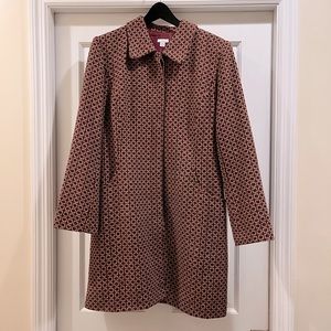 Apt 9 Coat Burgundy and Beige-Checkered Fully-Lined thigh-length
